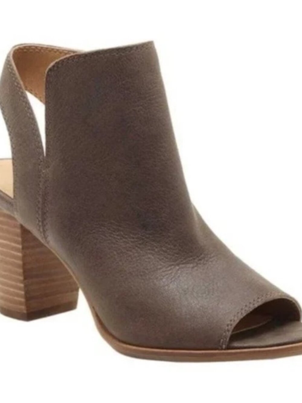 Lucky Brand Jubai Peep Toe Leather Heeled Bootie 9.5 Women's